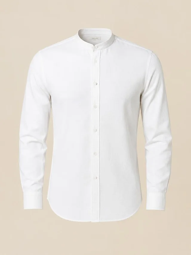 Рубашка со стойкой White