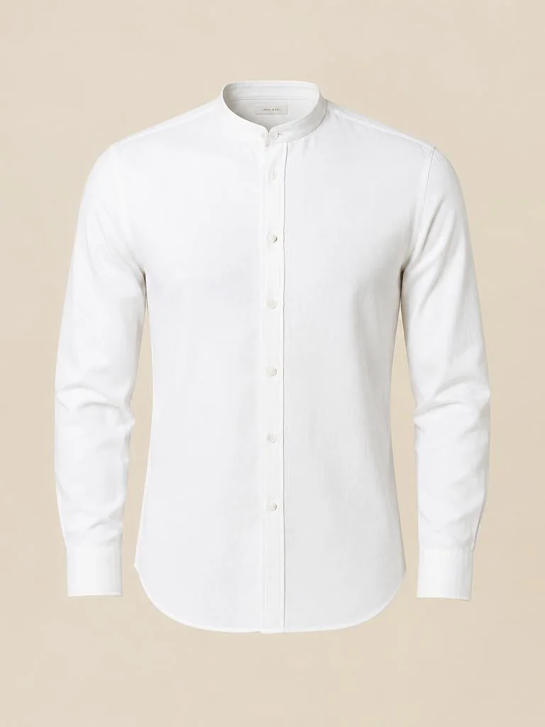 Рубашка со стойкой White